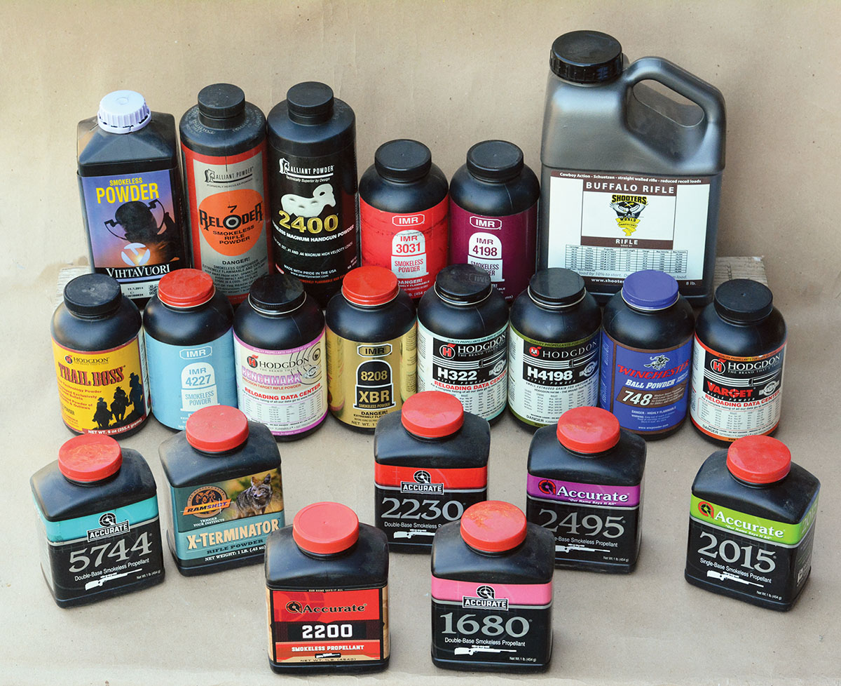Brian used a variety of spherical and extruded powders for developing handload data for the 375 Winchester.
